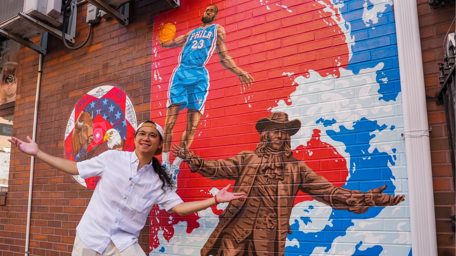 Chinatown artist blends Philly icons of the past and present in new mural featuring LeBron James