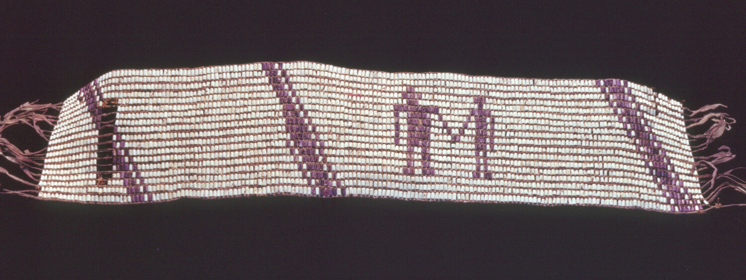 A Lenape Wampum Belt from the Atwater Kent Collection is shown.