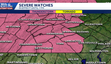 Severe thunderstorm watch in effect until 7 p.m. for South-Central Pennsylvania