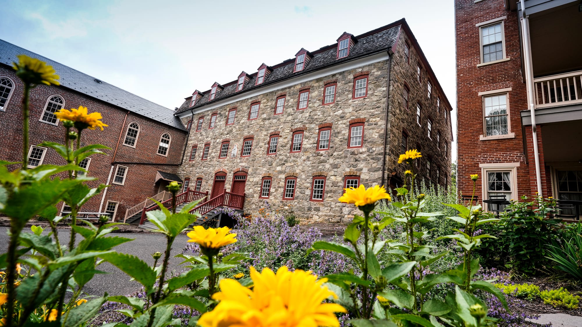 View of the south facade of the Brethren House. Tour of the 1748-built Brethren House at Church and Main Streets in Bethlehem