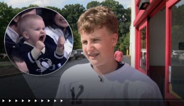 Penguins' buckle up baby starts hockey journey in Connecticut