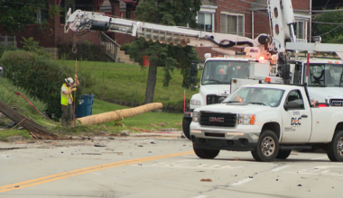 Power being restored after car collides with utility pole in Allegheny County
