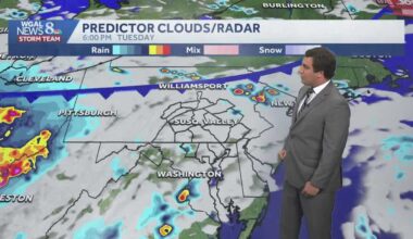 Scattered showers & storms overnight in south central PA