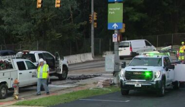 Water main break buckles road in Pittsburgh's West End
