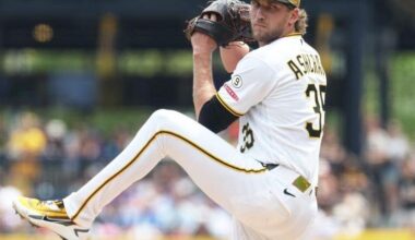 Pittsburgh Pirates starting pitcher Braxton Ashcraft (35) delivers a pitch against the Chicago Cubs during the first inning at PNC Park in Pittsburgh, Pennsylvania. - The Lufkin Daily News