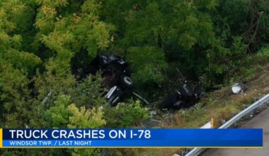 High rate of speed, wet conditions causes tractor-trailer to crash down I-78 embankment | Northern Berks County