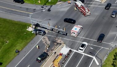 At least one person injured after car crashes into pole in Whitehall Twp. | Allentown Area