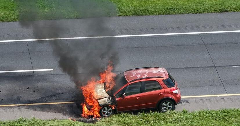Car catches fire after two-vehicle crash on Route 33 in Palmer Township | Easton Area