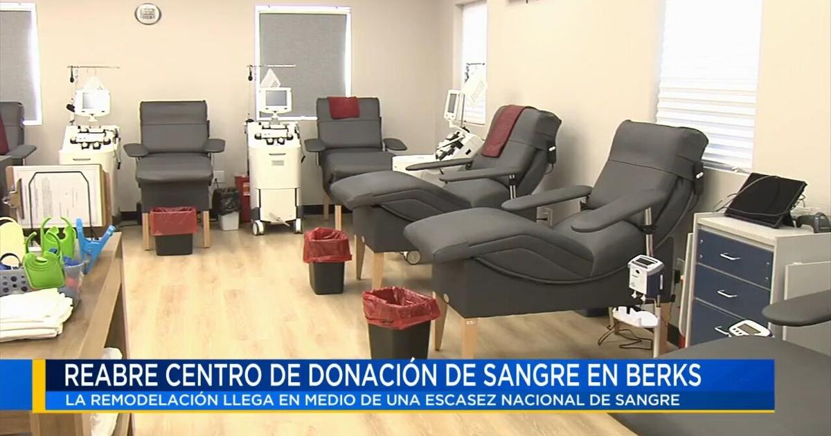 Centro de donación reabre en Berks en medio de escasez nacional de sangre | Noticias