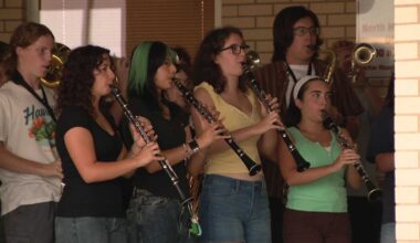 North Hills welcomes students with band and new bus tracking app