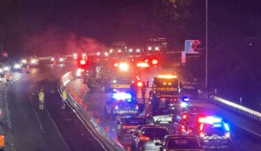 Vehicle catches fire along Parkway East in Allegheny County