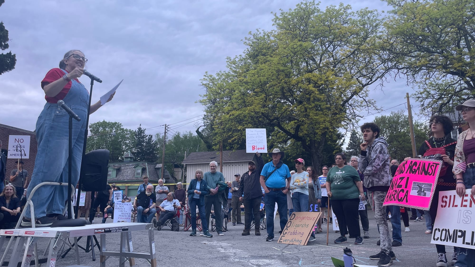About 250 people of all ages gathered in Bethlehem for the International Workers’ Day, or May Day, march at the South Bethleh