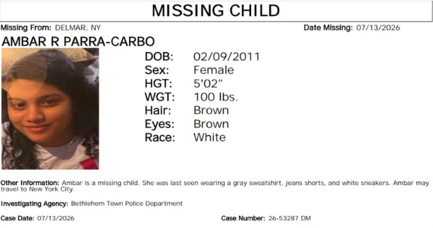 Bethlehem Police search for missing girl with Schenectady, NYC ties
