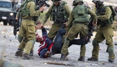 Israeli enemy assault Palestinian in Bethlehem