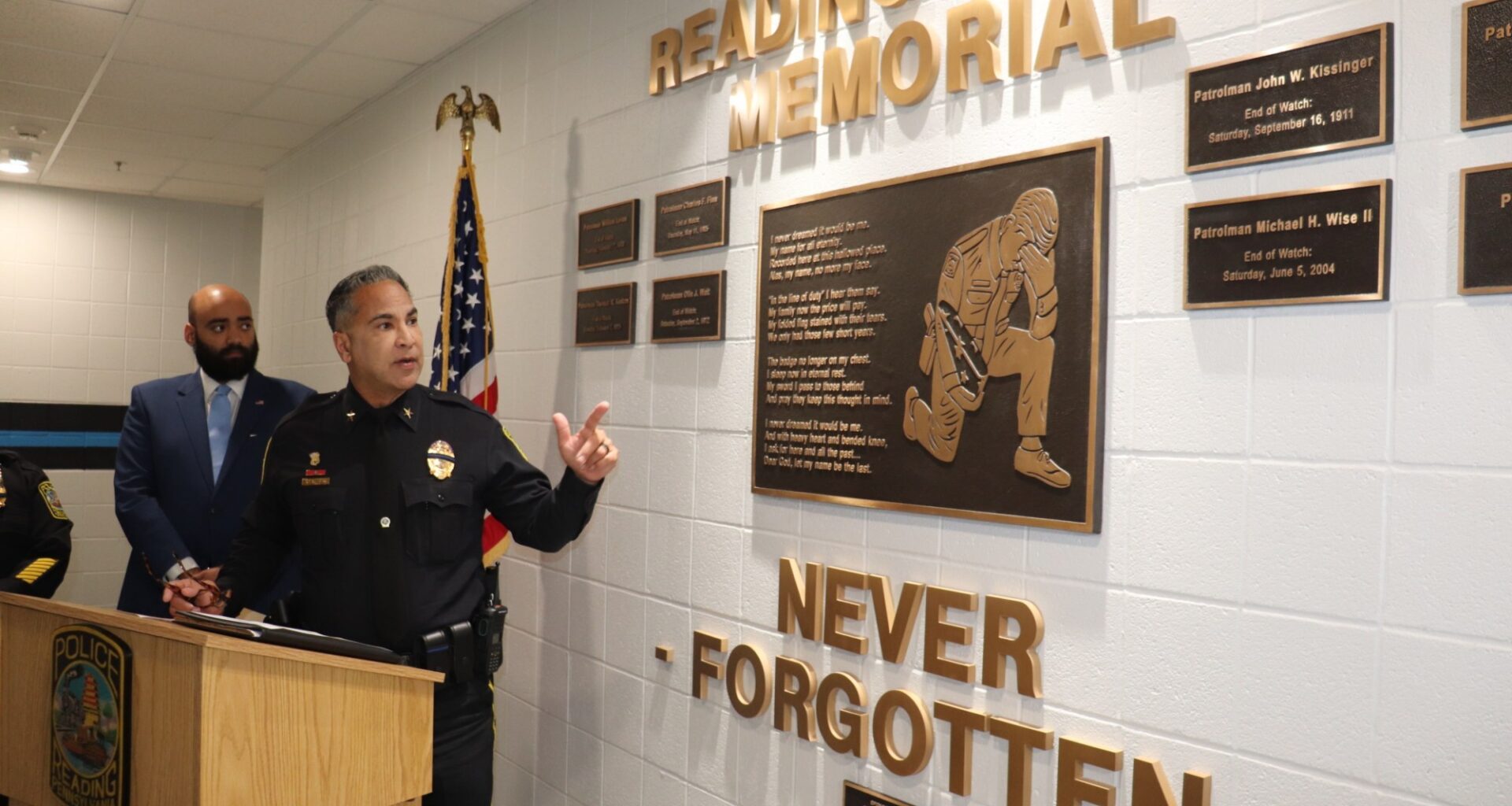 New memorial at Reading's City Hall honors 8 city police officers killed in the line of duty