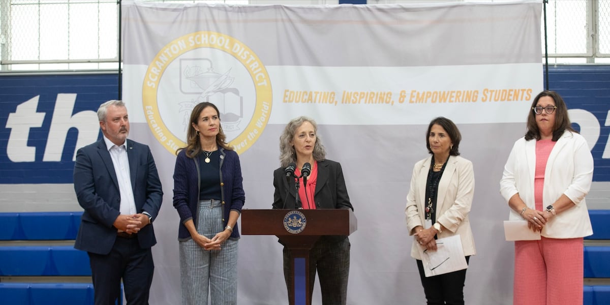 Pennsylvania health secretary Debra Bogen highlights free period products program in Scranton