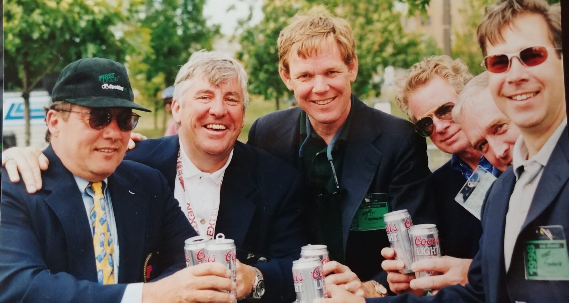 Jerry Casale (Founder), John Chapman (Staging Director) Dave Chauner (Founder), Jack Simes (Founder and USPRO), Pat McQuaid (UCI President), Jim Ochowicz (Team Director, 7-Eleven Team)