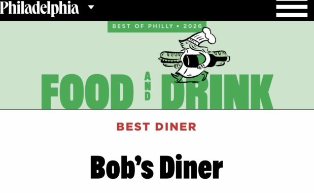 Bob's wins Best Diner Philadelphia Magazine 2026. (Photo courtesy of John Katrina)