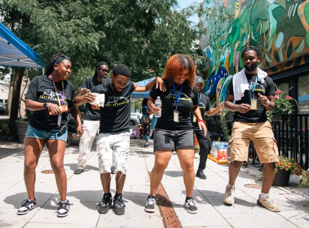 The ultra-positive vibe and upbeat music from DJ She'J Q'Dee had supporters hitting the "dance floor." (Photo courtesy of Lil' Filmmakers)