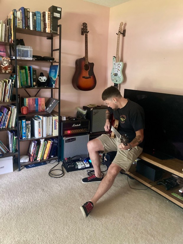 Berks County-based nonprofit American Hero Wishes gifted a guitar to a combat-injured veteran in Pensacola, Fla. One of the things that brings Zac joy is playing guitar. It has become an important source of comfort and expression. (Photo courtesy of American Hero Wishes)