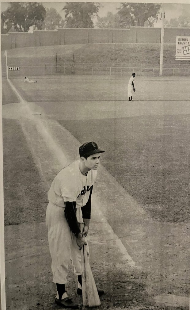 In 1953, before becoming one of Major League Baseball's power hitters, Rocky Colavito played in the then-2-year-old Reading Municipal Memorial Stadium as a member of the Cleveland Indians organization. (Courtesy of Steve Colavito)