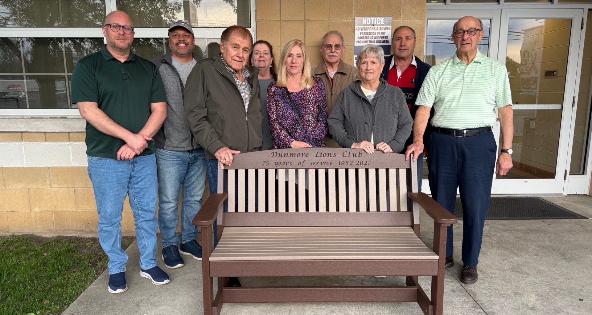 Dunmore Lions Club 75th anniversary bench – Scranton Times-Tribune
