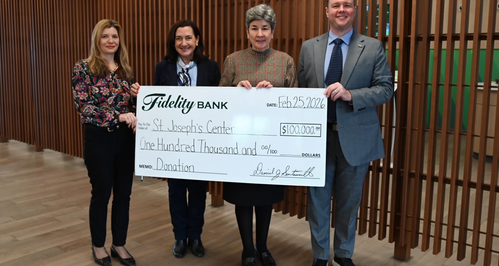 Fidelity Bank presents $100,000 to St. Joseph’s Center – Scranton Times-Tribune