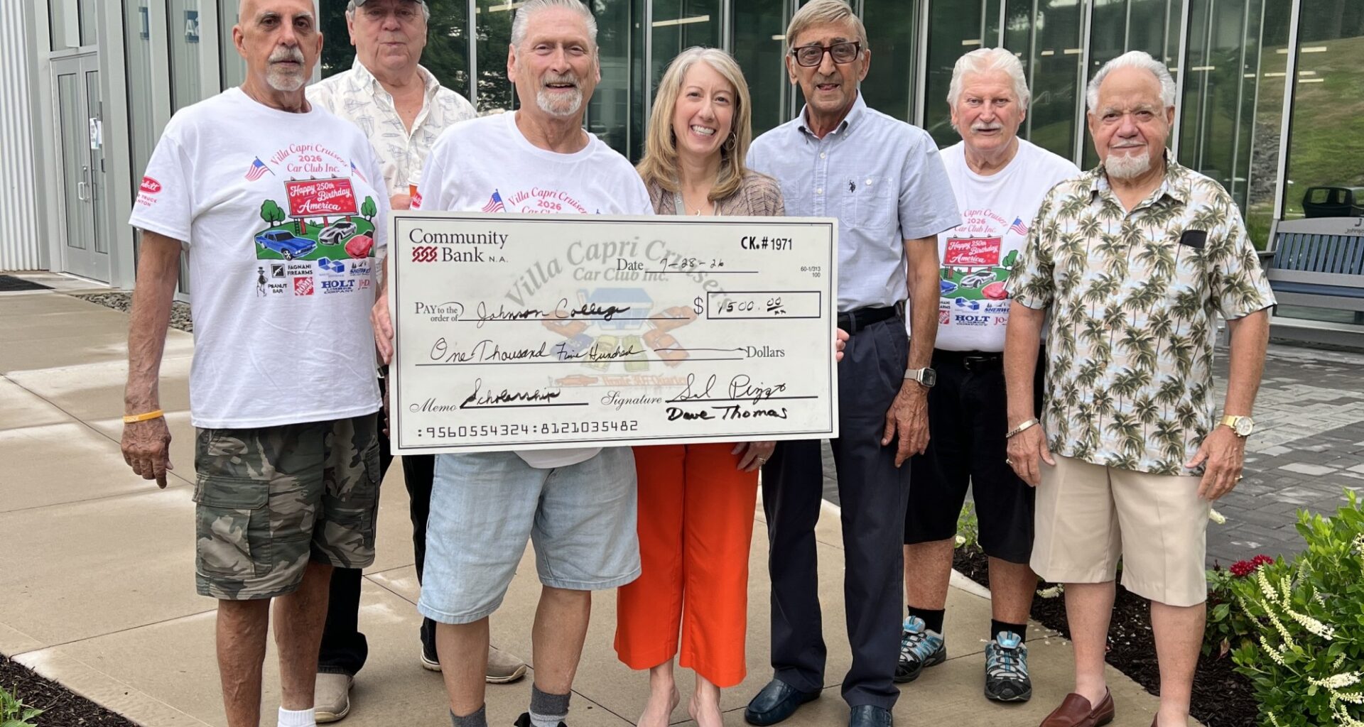 Villa Capri Cruisers presents check for Johnson College – Scranton Times-Tribune