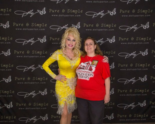 Donna Jean Yannuzzi, right, administrator of finance for the United Way of Greater Hazleton who helps oversee the local Dolly Parton Imagination Library, met Parton several years ago when the singer performed in Wilkes-Barre. (SUBMITTED)