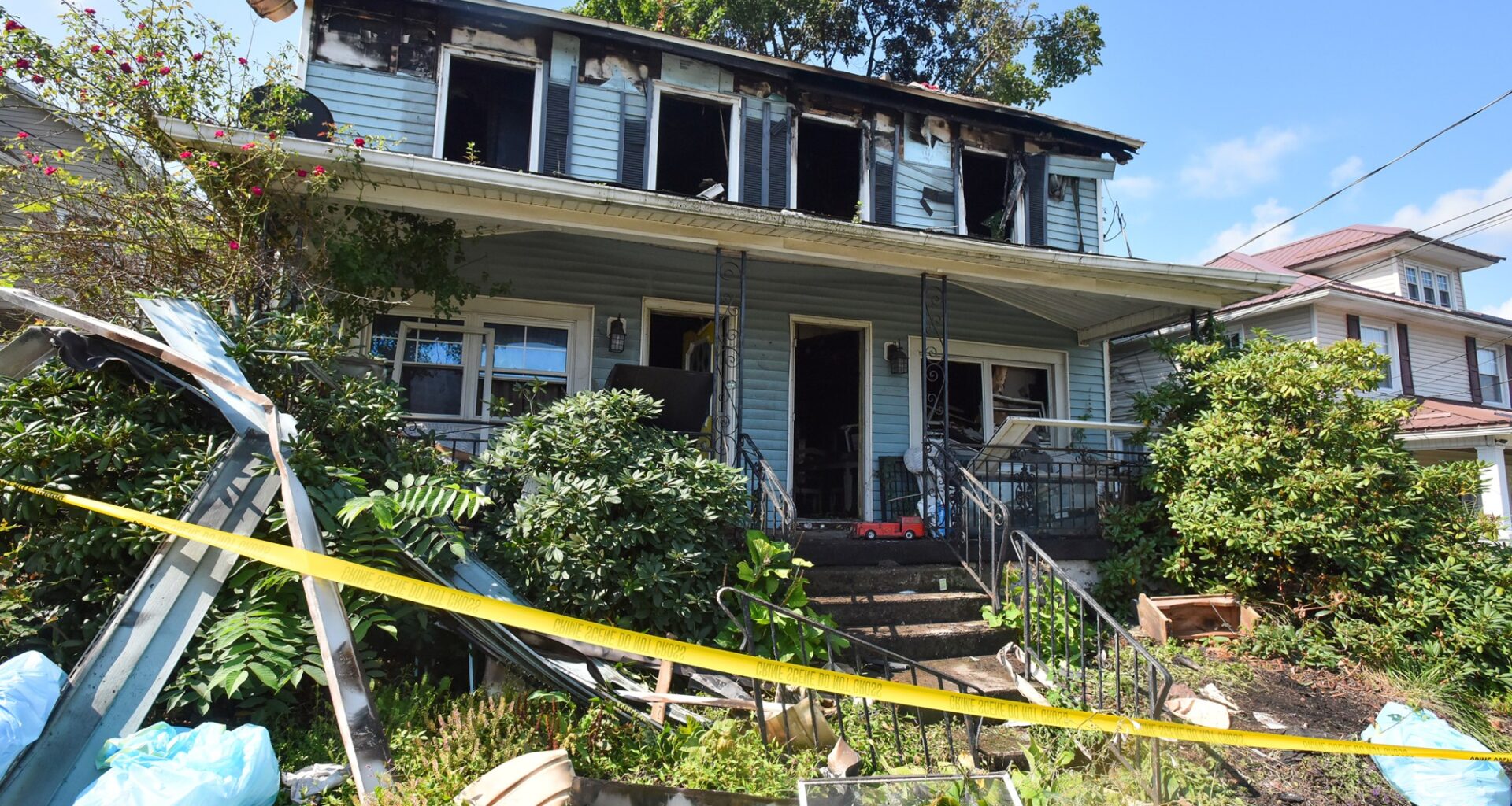 Two-alarm fire heavily damages home in Moosic