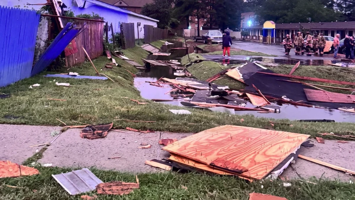 Storm damage in Dover, Delaware on August 20, 2026
