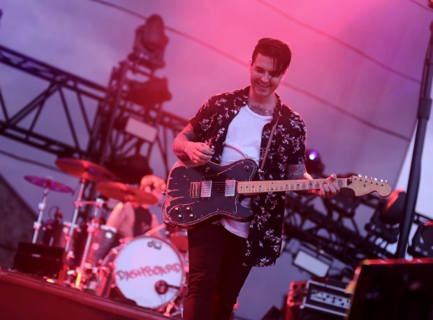 Lead singer for Dashboard Confessional Chris "Ender" Carrabba opens for All Time Low at the Sand's Steel Stage at PNC Plaza in Bethlehem on August 11, 2018.Jane Therese / The Morning Call 3055651_mc-ent-musikfest-review-all-time-low-dashboard-confessional-2018