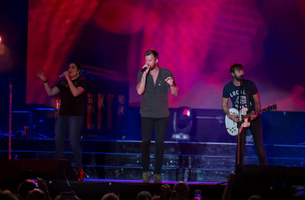Lady Antebellum, Hillary Scott, Charles Kelly and Dave Haywood perform on the Steel Stage at Bethlehem SteelStacks on Sunday August 4, 2019.3086098-mc-ent-review-lady-antebellum-musikfest