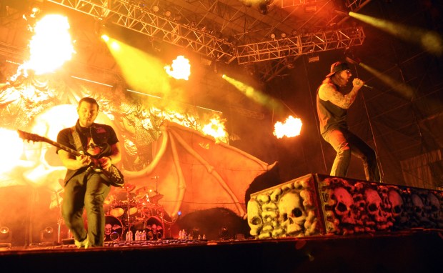 Avenged Sevenfold performs at the Sands Steel Stage on Sunday, the final day of Musikfest 2013. /// - BETHLEHEM - EMILY ROBSON / THE MORNING CALL - Taken Sunday, August 11, 2013. sports