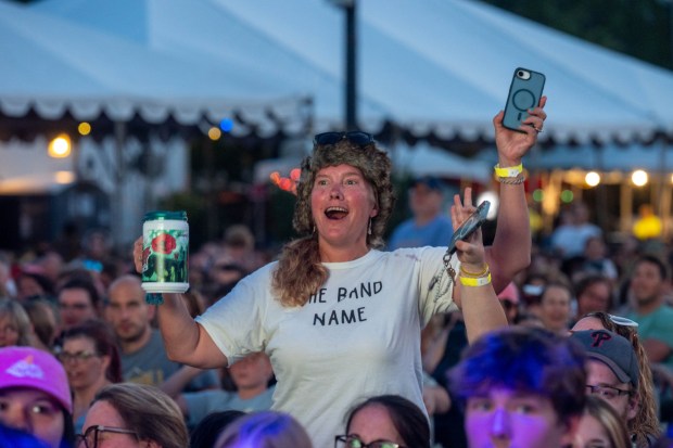 AJR performs at Musikfest's Wind Creek Steel Stage at PNC Plaza on Sunday, Aug. 9, 2026, in Bethlehem. AJR headlined the final day of the 43rd annual Musikfest. (Jonathan Broady/Special to The Morning Call)