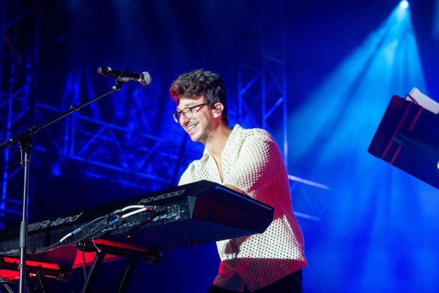 AJR performs at Musikfest's Wind Creek Steel Stage at PNC Plaza on Sunday, Aug. 9, 2026, in Bethlehem. AJR headlined the final day of the 43rd annual Musikfest. (Jonathan Broady/Special to The Morning Call)