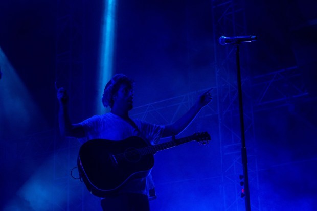 AJR performs at Musikfest's Wind Creek Steel Stage at PNC Plaza on Sunday, Aug. 9, 2026, in Bethlehem. AJR headlined the final day of the 43rd annual Musikfest. (Jonathan Broady/Special to The Morning Call)