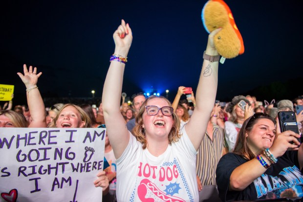 AJR performs at Musikfest's Wind Creek Steel Stage at PNC Plaza on Sunday, Aug. 9, 2026, in Bethlehem. AJR headlined the final day of the 43rd annual Musikfest. (Jonathan Broady/Special to The Morning Call)