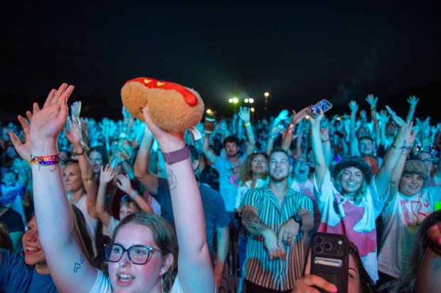 AJR performs at Musikfest's Wind Creek Steel Stage at PNC Plaza on Sunday, Aug. 9, 2026, in Bethlehem. AJR headlined the final day of the 43rd annual Musikfest. (Jonathan Broady/Special to The Morning Call)