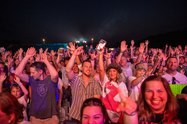 AJR performs at Musikfest's Wind Creek Steel Stage at PNC Plaza on Sunday, Aug. 9, 2026, in Bethlehem. AJR headlined the final day of the 43rd annual Musikfest. (Jonathan Broady/Special to The Morning Call)