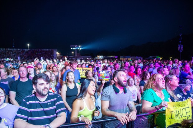 AJR performs at Musikfest's Wind Creek Steel Stage at PNC Plaza on Sunday, Aug. 9, 2026, in Bethlehem. AJR headlined the final day of the 43rd annual Musikfest. (Jonathan Broady/Special to The Morning Call)