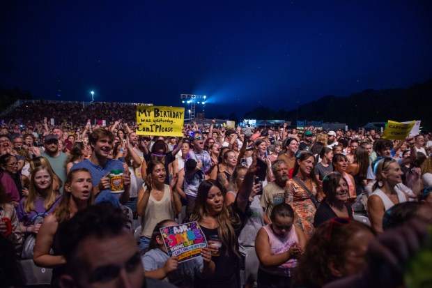 AJR performs at Musikfest's Wind Creek Steel Stage at PNC Plaza on Sunday, Aug. 9, 2026, in Bethlehem. AJR headlined the final day of the 43rd annual Musikfest. (Jonathan Broady/Special to The Morning Call)