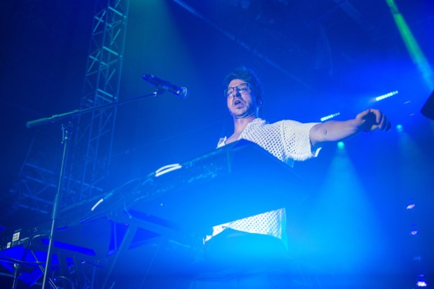 AJR performs at Musikfest's Wind Creek Steel Stage at PNC Plaza on Sunday, Aug. 9, 2026, in Bethlehem. AJR headlined the final day of the 43rd annual Musikfest. (Jonathan Broady/Special to The Morning Call)