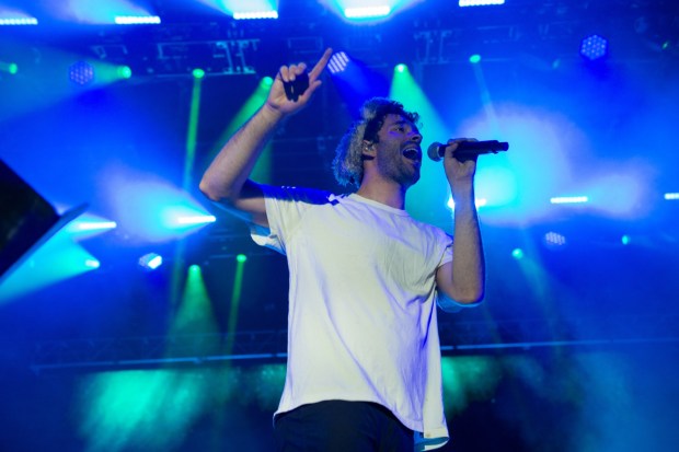 AJR performs at Musikfest's Wind Creek Steel Stage at PNC Plaza on Sunday, Aug. 9, 2026, in Bethlehem. AJR headlined the final day of the 43rd annual Musikfest. (Jonathan Broady/Special to The Morning Call)