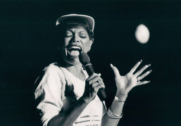 Florence La Rue of the Original Fifth Dimension belts out a tune Monday, Aug. 19, 1991, at Musikfest in Bethlehem. (Dan DeLong/The Morning Call)