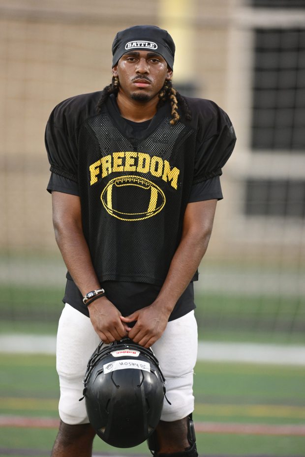 Freedom's Lashawn Johnson stands for a picture Monday, Aug. 17, 2026, during football practice in Bethlehem. Freedom is coming off a tough season by their standards. The Patriots were 5-6 last season, but are optimistic about staging a turnaround. (Monica Cabrera/The Morning Call)
