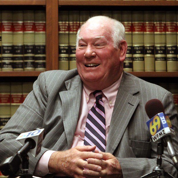 Lehigh County District Attorney Jim Martin speaks to the media Friday, June 5, 2014, at the Lehigh County Courthouse in Allentown. (Chris Knight/Special to the Morning Call)