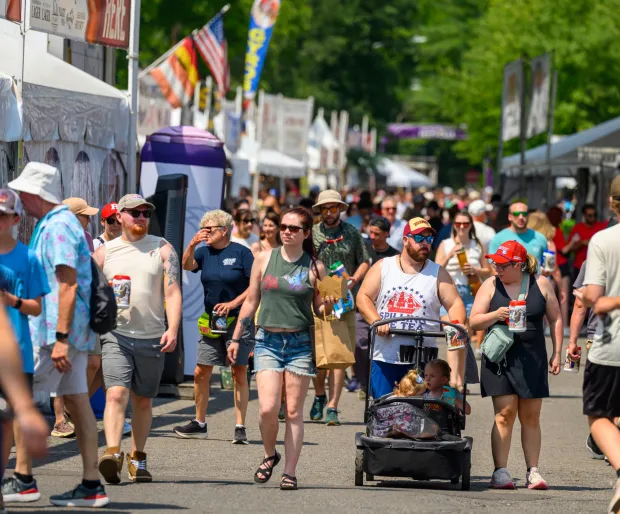 People enjoy the sights, sounds and food Sunday, Aug. 9, 2026, on the last day of Musikfest in Bethlehem. (April Gamiz/The Morning Call)
