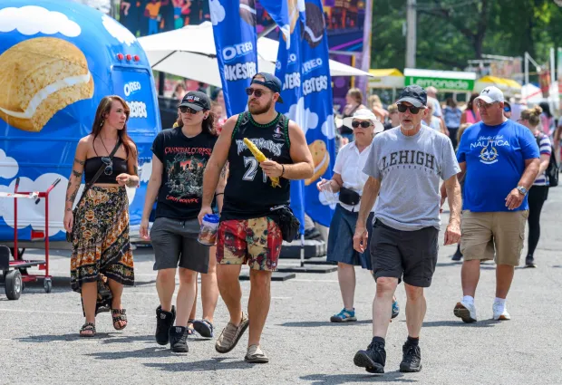 People enjoy the sights, sounds and food Sunday, Aug. 9, 2026, on the last day of Musikfest in Bethlehem. (April Gamiz/The Morning Call)