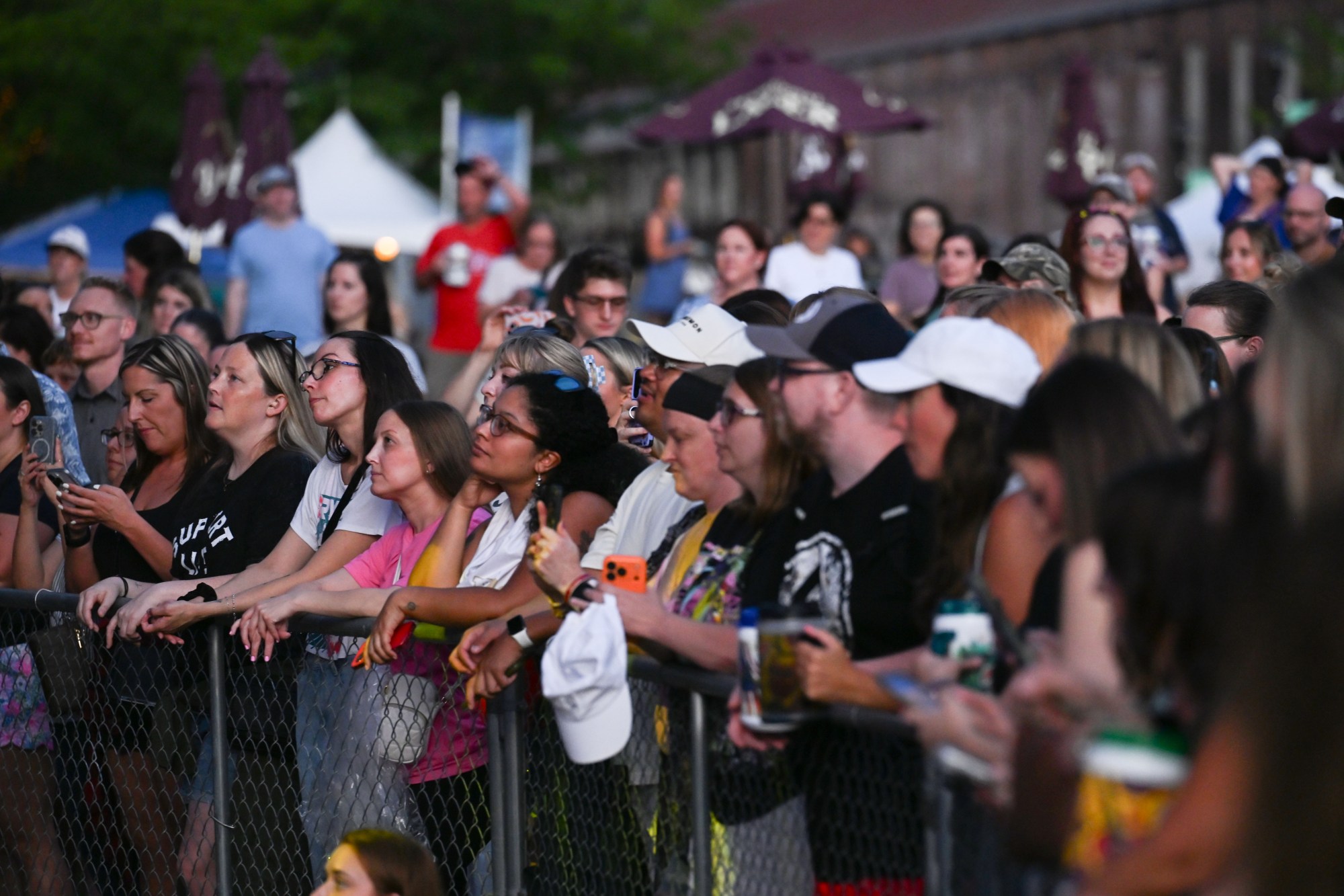 People watch Ryan Cabrera perform during Musikfest on Friday, Aug. 7, 2026, at the SteelStacks in Bethlehem. (Jon Chiu/The Morning Call)
